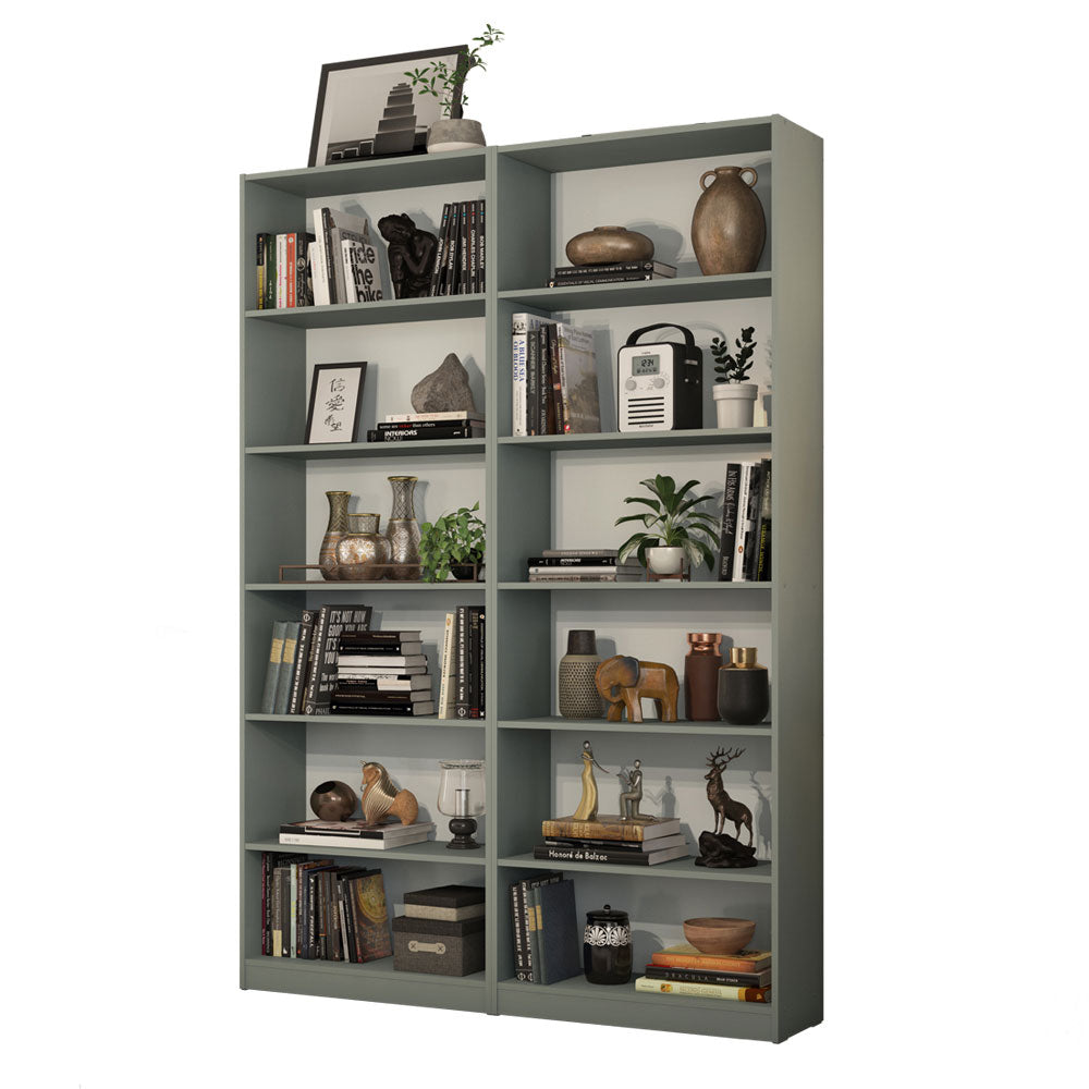Kit Biblioteca Madesa con 2 Estantes Librero 6908 Gris