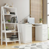 Escritorio Alaska + Estantería Escalera Blanca