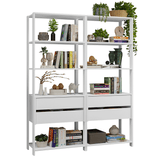 Estante Mueble Multiuso para Livros 4 Cajones 8 Repisas 140cm Blanco Madesa