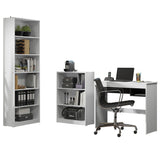 Escritorio Madesa Rubi + Estante 6908 + Estante 6907 Blanco/Negro