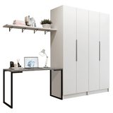 Conjunto Home Office 2 Placard Neo 1 Escritorio 2 Repisas Blanco Madesa