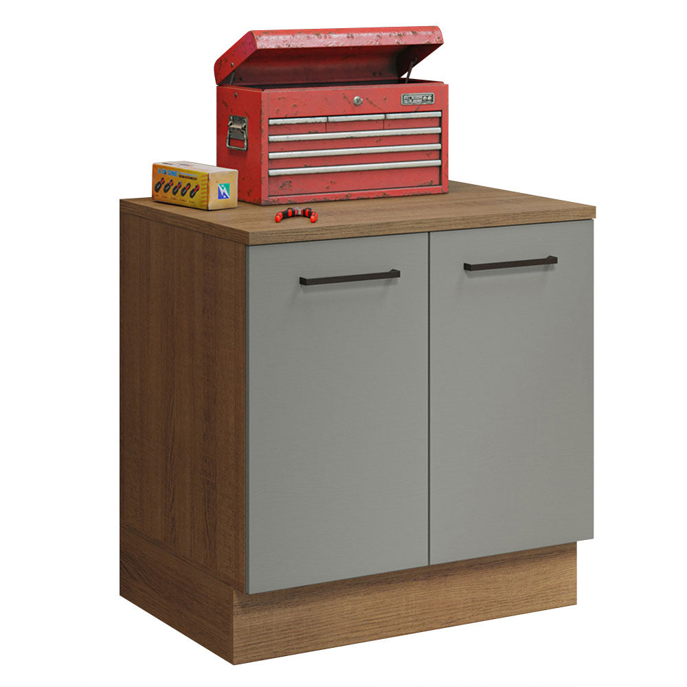 Bajo Mesada Multiuso 80cm 2 Puertas Marrón/Gris Agata