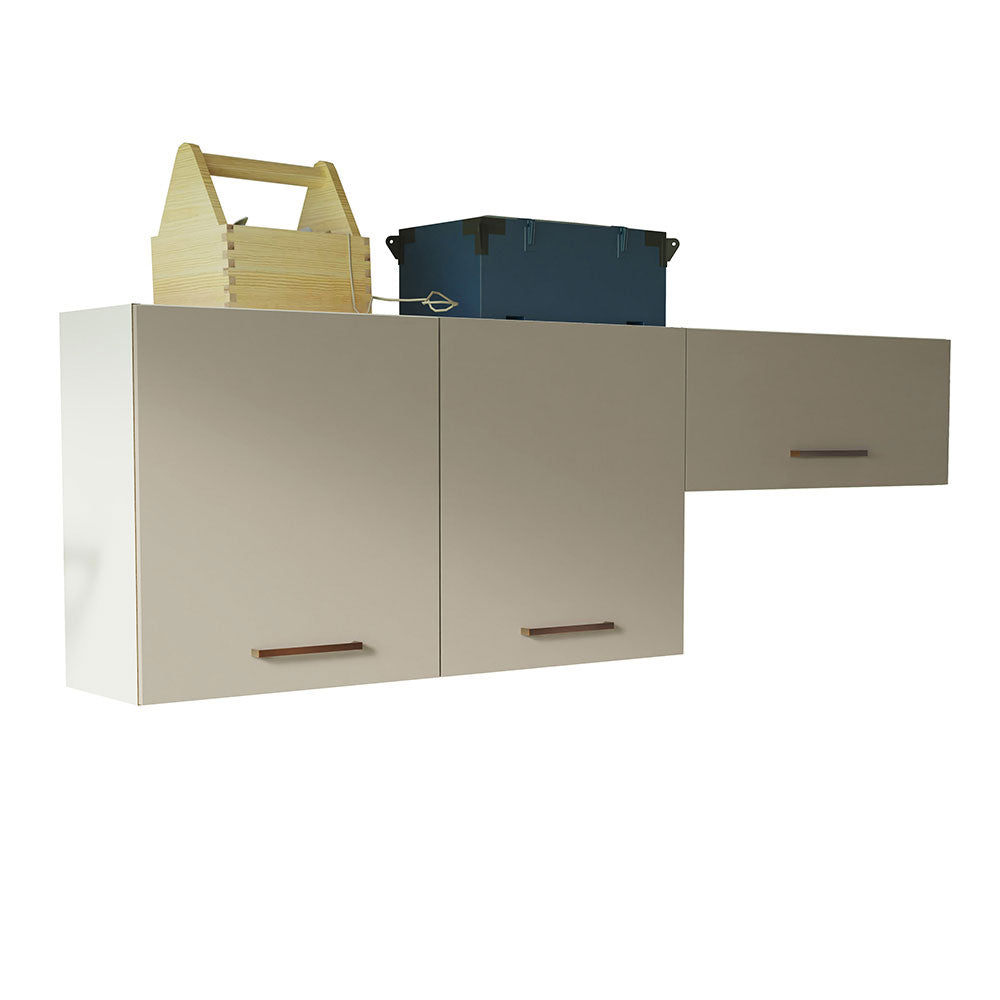 Kit con 2 Gabinetes superiores 3 Puertas Blanco/Crema Agata