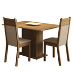 Juego de Comedor 2 Sillas Marrón/Crema/Sintético Beige Gabi Madesa