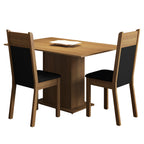 Juego de Comedor 2 Sillas Marrón/Negro/Sintético Gabi Madesa