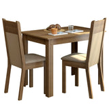 Juego de Comedor Madesa Lola Mesa Tapa de Madera con 2 Sillas Marrón/Crema/Sintético Beige