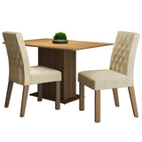 Juego de Comedor Madesa Lia Mesa Tapa de Madera con 2 Sillas Marrón/Imperial