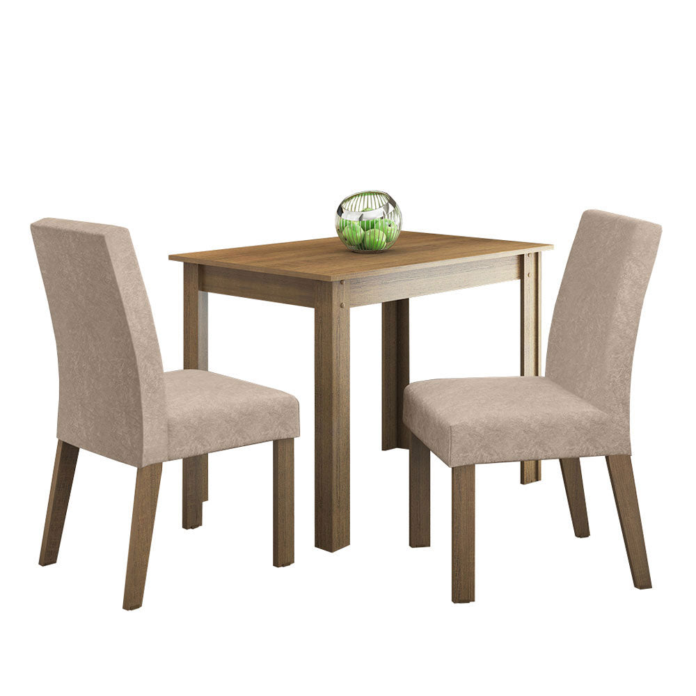 Juego de Comedor Madesa Vic Mesa con Tapa de Madera y 2 Sillas Marrón/Imperial