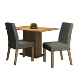 Juego de Comedor Manu con 2 Sillas Marron/Gris