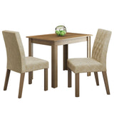Juego de Comedor Mesa Tapa de Madera 2 Sillas Marrón/Imperial Lídia Madesa
