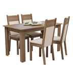 Juego de Comedor 4 Sillas Marrón/Crema/Beige Cali Madesa
