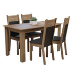 Juego de Comedor 4 Sillas Marrón/Negro Cali Madesa