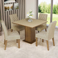 Juego de Comedor 4 Sillas Marrón/Crema/Imperial Livia Madesa