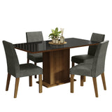 Juego de Comedor con Mesa de Tapa de Vidrio y 4 Sillas Avril Madesa