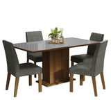 Juego de Comedor con Mesa de Vidrio y 4 Sillas Avril Madesa