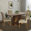 Juego de Comedor 4 Sillas Marrón/Crema/Imperial Ashley Madesa