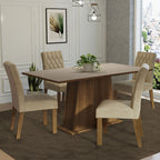 Juego de Comedor 4 Sillas Marrón/Crema/Imperial Ashley Madesa