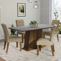 Juego de Comedor 4 Sillas Marrón/Gris Ashley Madesa