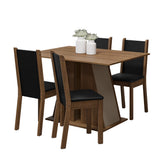Juego de Comedor Mesa Tapa de Madera 4 Sillas Marrón/Crema/Negro Sophie Madesa