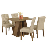 Juego de Comedor Mesa Tapa de Madera 4 Sillas Marrón/Imperial Gisele Madesa