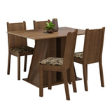 Juego de Comedor Mesa Tapa de Madera 4 Sillas Marrón/Beige Marrón Marilyn Madesa