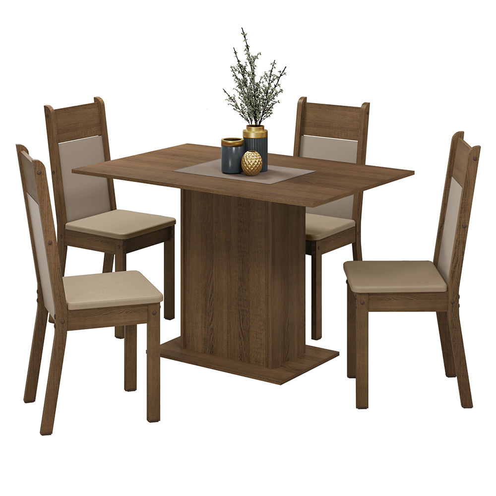 Juego de Comedor con Mesa y 4 Sillas Madesa Sheila MCB