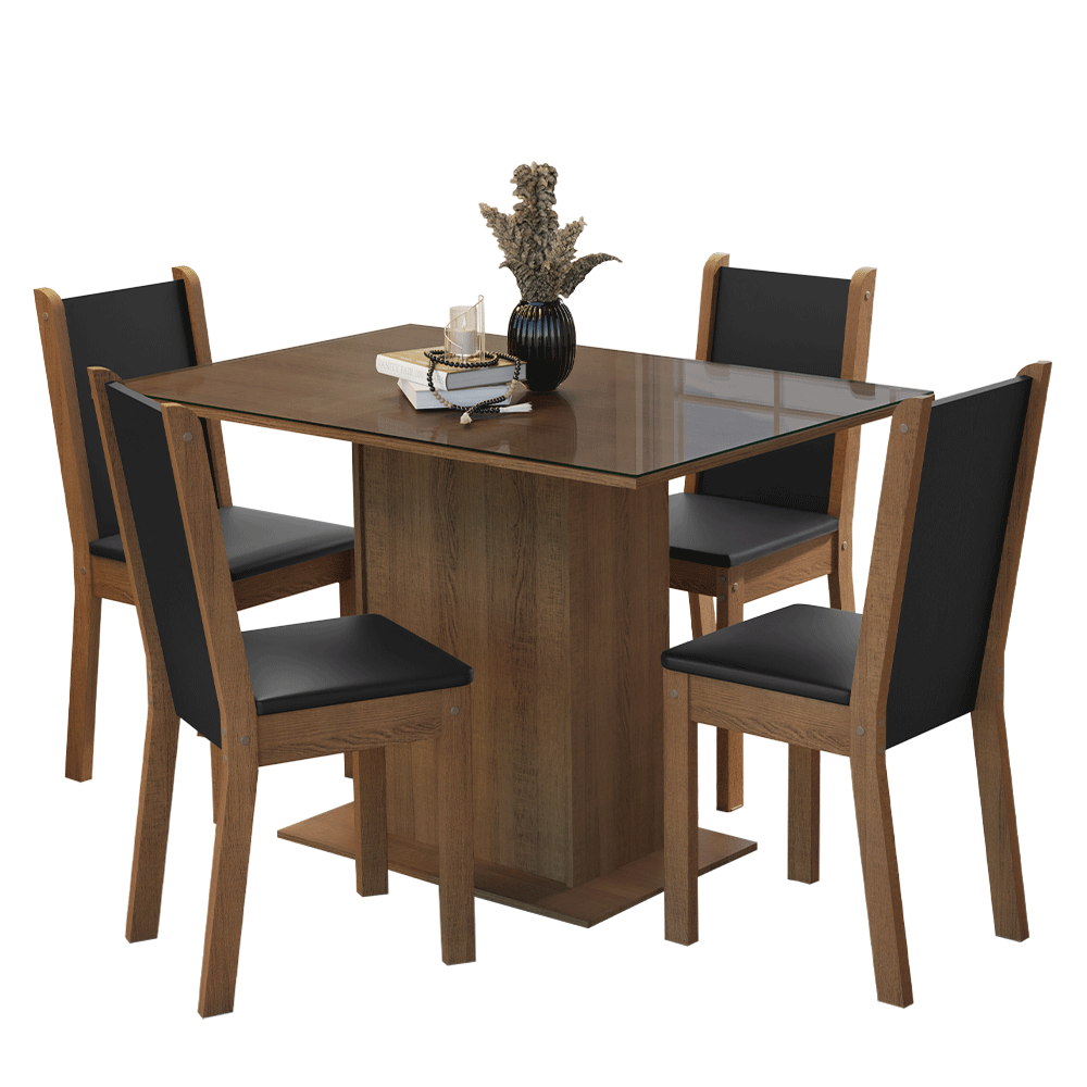Juego de Comedor con Mesa y 4 Sillas Madesa Martina MN