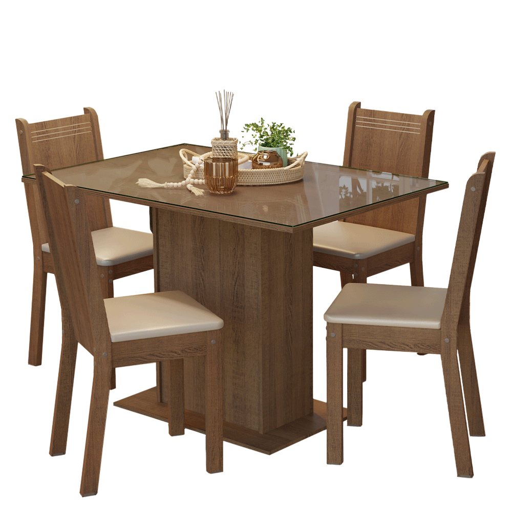 Juego de Comedor con Mesa y 4 Sillas Madesa Camélia MC