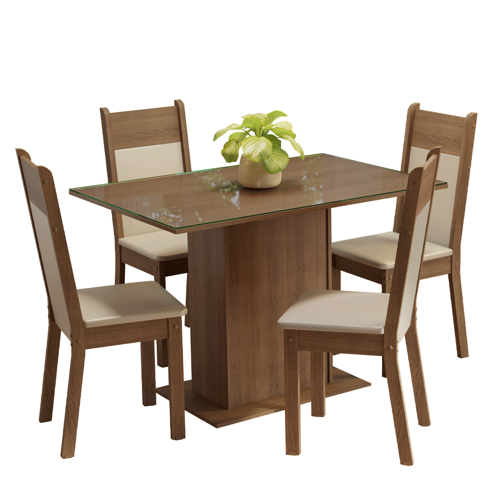 Juego de Comedor con Mesa y 4 Sillas Madesa Viena MC