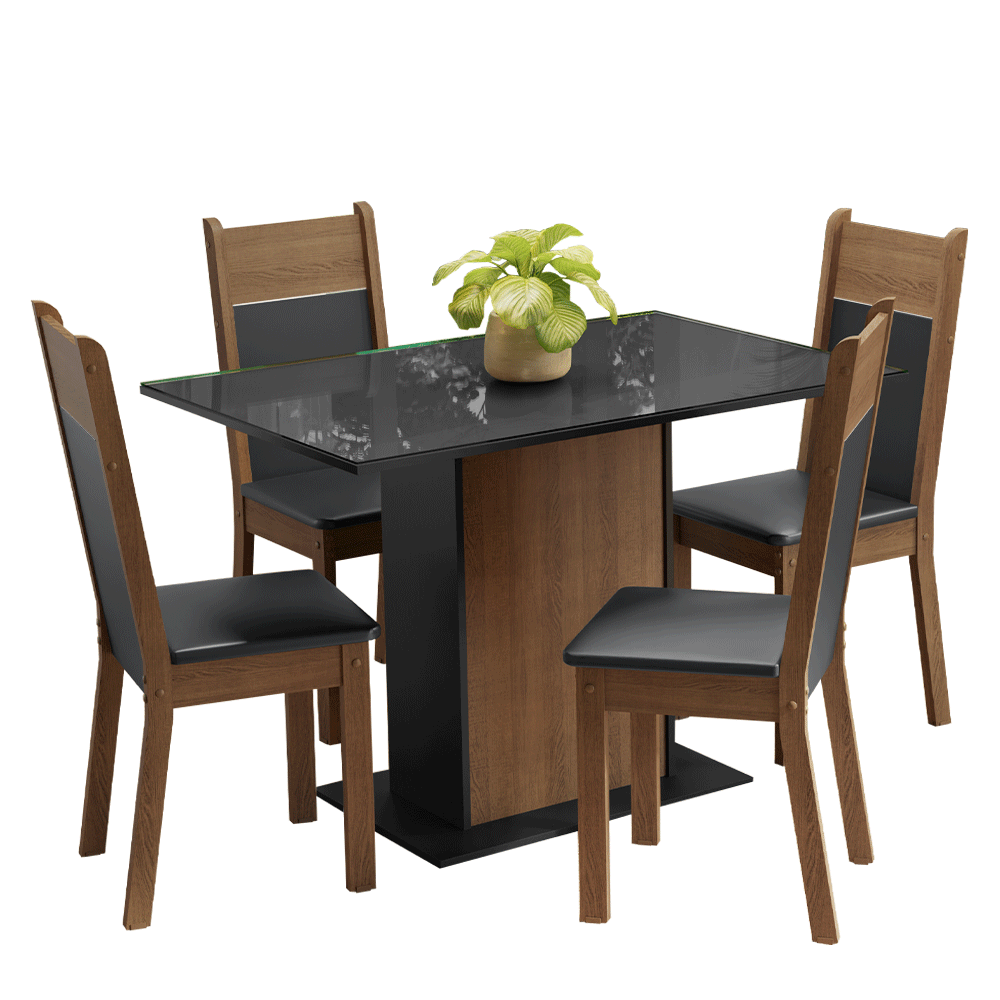 Juego de Comedor con Mesa y 4 Sillas Madesa Viena MN