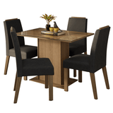 Juego de Comedor Tapa de Vidrio 4 Sillas Marrón/Oxford Jasmin Madesa