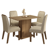Juego de Comedor Tapa de Madera 4 Sillas Marrón/Imperial Romã Madesa