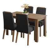 Juego de Comedor Tapa de Madera 4 Sillas Marrón/Oxford Hera Madesa
