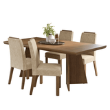 Juego de Comedor con Tapa de Madera 4 Sillas Marrón/Imperial Arles Madesa