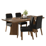 Juego de Comedor Tapa con Vidrio 4 Sillas Marrón/Oxford Todi Madesa