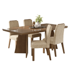 Juego de Comedor con Vidrio Sobrepuesto 4 Sillas Marrón/Imperial Todi Madesa