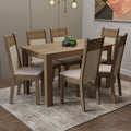 Juego de Comedor 6 Sillas Marrón/Crema/Beige Medelin Madesa