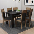 Juego de Comedor 6 Sillas Negro/Marrón Medelin Madesa