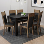 Juego de Comedor 6 Sillas Negro/Marrón Medelin Madesa