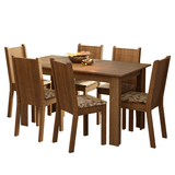 Juego de Comedor con Tapa de Madera 6 Sillas Marrón/Beige Analu
