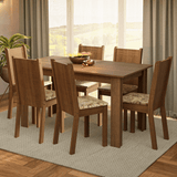 Juego de Comedor con Mesa y 6 Sillas Madesa Analu MLB