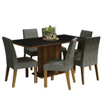 Juego de Comedor 6 Sillas Marrón/Negro/Silver Renata Madesa