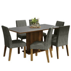 Juego de Comedor 6 Sillas Marrón/Gris/Silver Renata Madesa