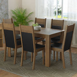 Juego de Comedor con Tapa de Madera 6 Sillas Marrón/Negro Bahamas