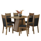 Juego de Comedor 6 Sillas Marrón/Crema/Negro Beverly Madesa