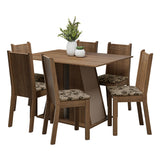 Juego de Comedor Mesa Tapa de Madera 6 Sillas Marrón/Crema/Beige Marrón Sharon Madesa