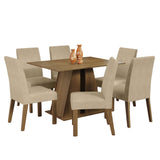Juego de Comedor Mesa Tapa de Madera 6 Sillas Marrón/Imperial Cheryl Madesa