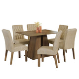Juego de Comedor Mesa Tapa de Madera 6 Sillas Marrón/Imperial Fabiana Madesa