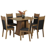 Juego de Comedor Mesa Tapa de Madera 6 Sillas Marrón/Negro Beverly Madesa