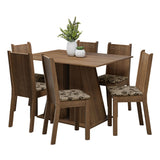 Juego de Comedor Mesa Tapa de Madera 6 Sillas Marrón/Beige Marrón Sharon Madesa